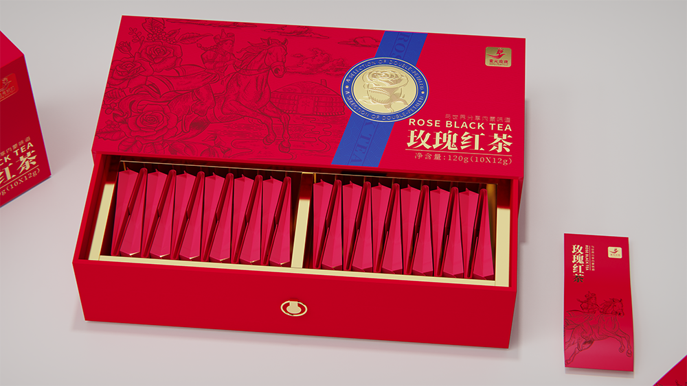 玫瑰红茶包装设计